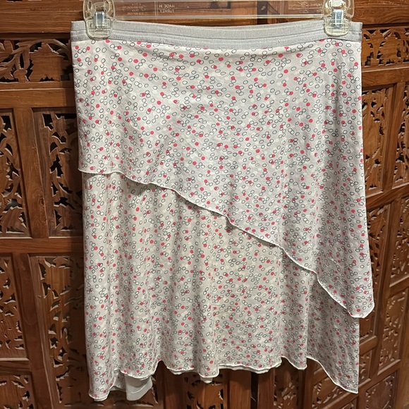 Free People Asymmetrical Knit Skirt with Accent Sheer Insert on Left Side - Picture 3 of 4